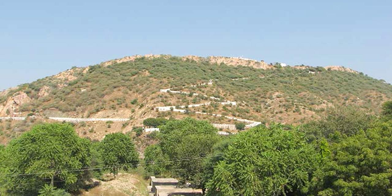 Pilgrimage path and earthy devotional landscape for Govardhan